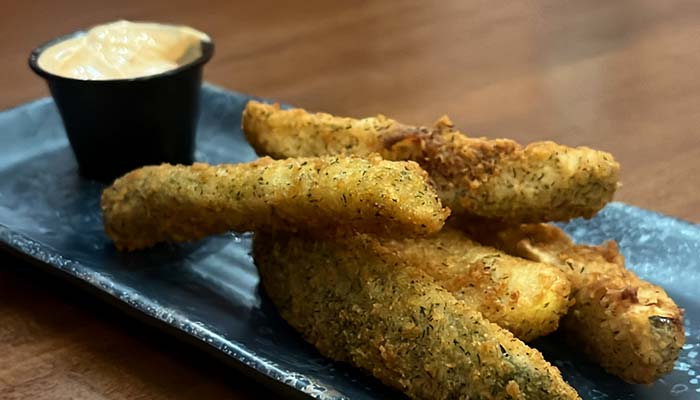 Reel Java Jamestown Kentucky fried pickles appetizer